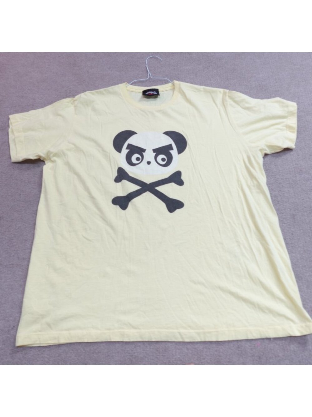 Loungefly Shirt XL Yellow Angry Panda Cross Bones